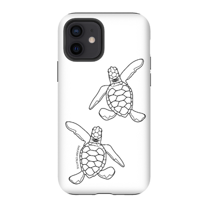 iPhone Tough Phone Case - Turtle Hatchlings Outline - Sailfish Creative