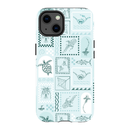 iPhone MagSafe Tough Phone Case - Arches Print Teal