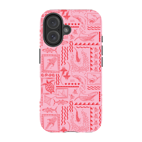 iPhone Tough Phone Case - Busy Print Pinks