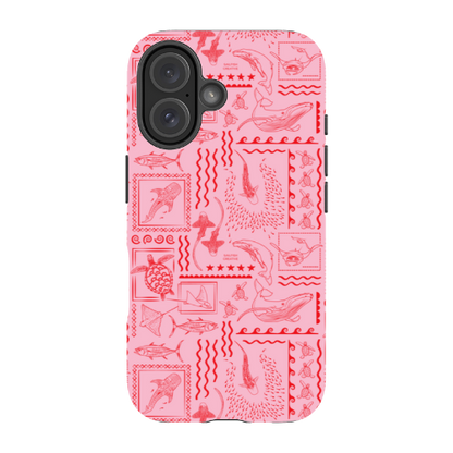 iPhone Tough Phone Case - Busy Print Pinks