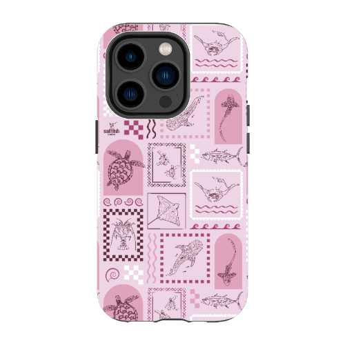 iPhone Tough Phone Case - Arches Print Orchid