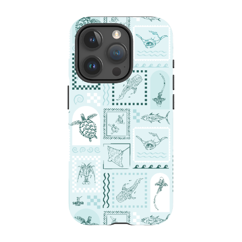 iPhone MagSafe Tough Phone Case - Arches Print Teal