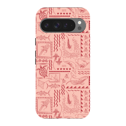 Google Pixel Tough Phone Case - Busy Print Coral