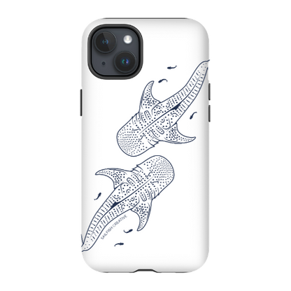 iPhone Tough Phone Case - Whale Sharks Outline - Sailfish Creative