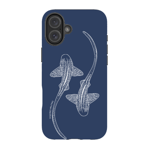 iPhone MagSafe Tough Case - Leopard Shark Outline Navy - Sailfish Creative