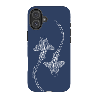iPhone MagSafe Tough Case - Leopard Shark Outline Navy - Sailfish Creative