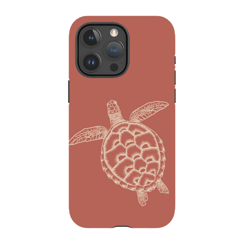 iPhone Tough Case - Turtle Outline Rusty Coral