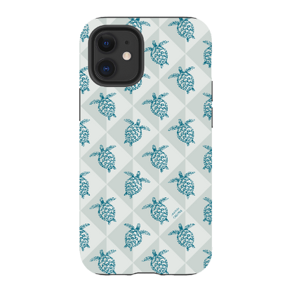 iPhone Tough Phone Case - Turtle Diamonds Coastal Storm