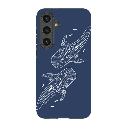 Samsung Tough Case - Whale Sharks Outline Navy - Sailfish Creative