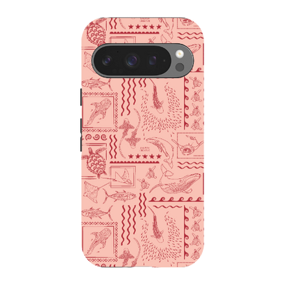 Google Pixel Tough Phone Case - Busy Print Coral
