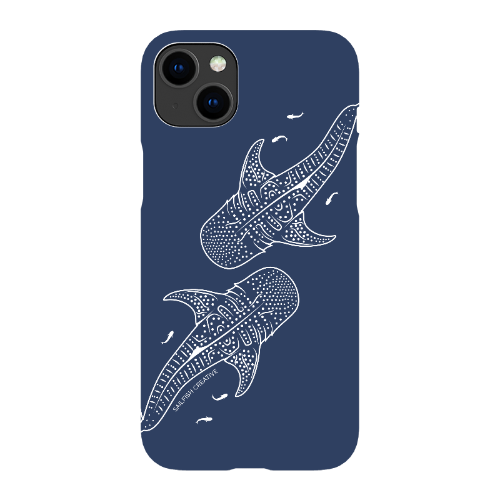 iPhone Snap Phone Case - Whale Sharks Outline Navy - Sailfish Creative