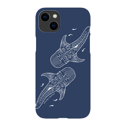 iPhone Snap Phone Case - Whale Sharks Outline Navy - Sailfish Creative