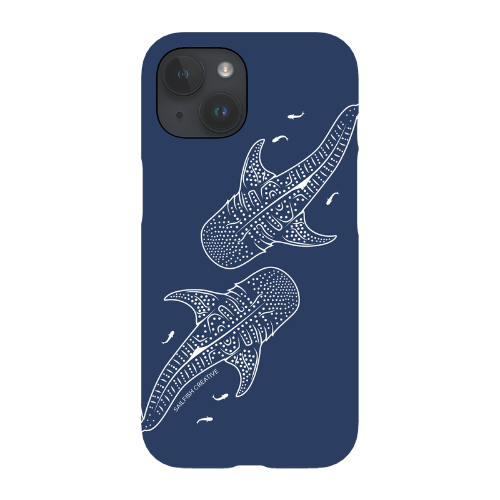 iPhone Snap Phone Case - Whale Sharks Outline Navy - Sailfish Creative