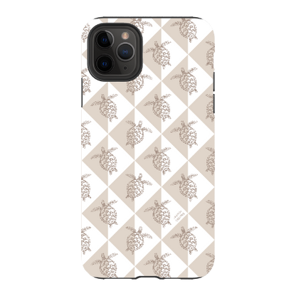 iPhone Tough Phone Case - Turtle Diamonds Neutral