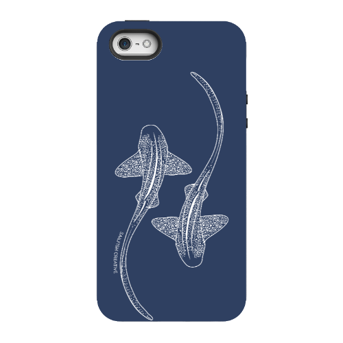 iPhone Tough Phone Case - Leopard Sharks Outline Navy - Sailfish Creative