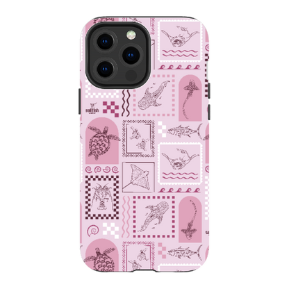 iPhone Tough Phone Case - Arches Print Orchid