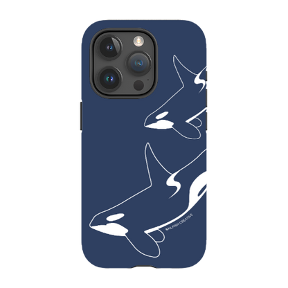 iPhone Tough Phone Case - Orca Outline Navy