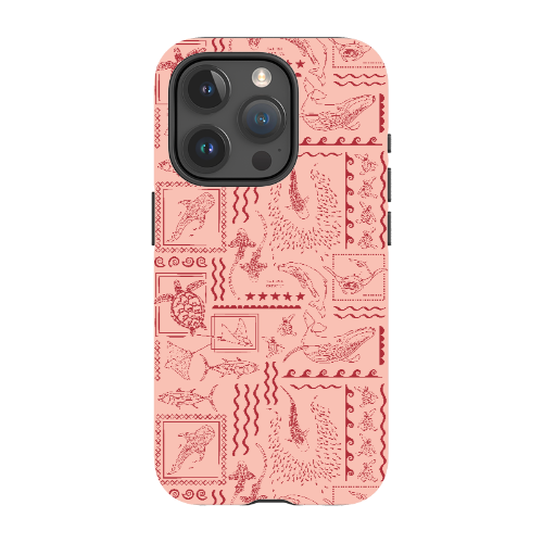iPhone MagSafe Tough Phone Case - Busy Print Coral