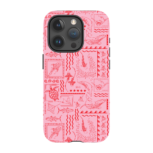 iPhone Tough Phone Case - Busy Print Pinks