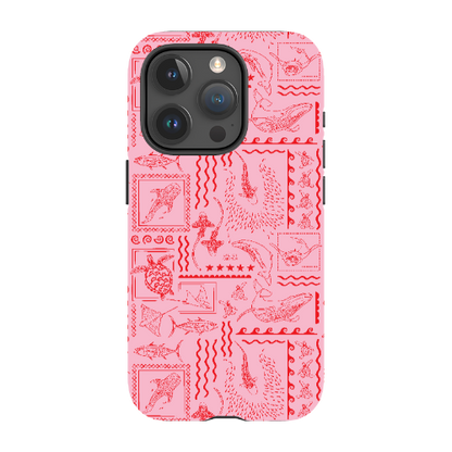 iPhone Tough Phone Case - Busy Print Pinks
