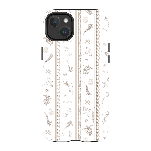 iPhone MagSafe Tough Phone Case - Candy Stripes Beige