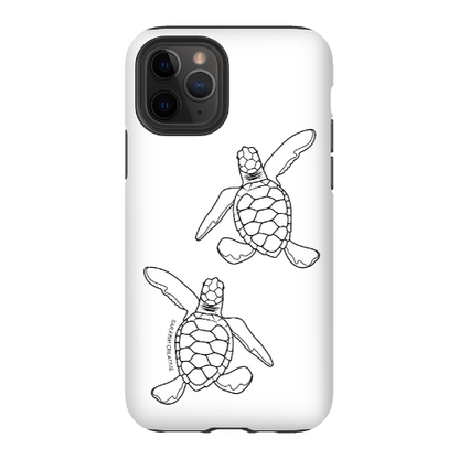 iPhone Tough Phone Case - Turtle Hatchlings Outline - Sailfish Creative