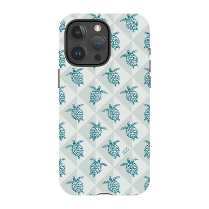 iPhone Tough Phone Case - Turtle Diamonds Coastal Storm