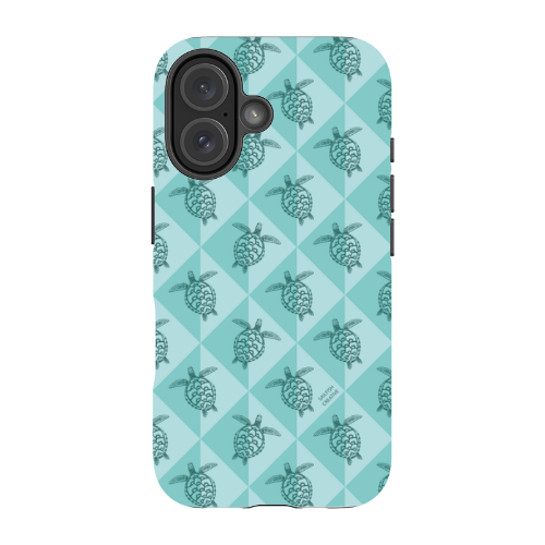 iPhone MagSafe Tough Phone Case - Turtle Diamonds Teal