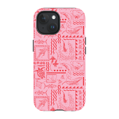 iPhone MagSafe Tough Phone Case - Busy Print Pink