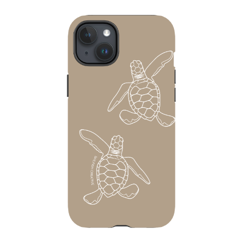 iPhone Tough Phone Case - Turtle Hatchlings Outline Natural - Sailfish Creative