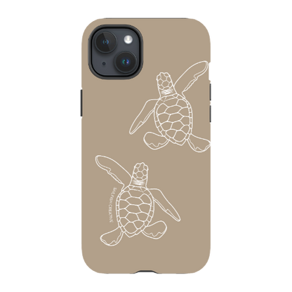 iPhone Tough Phone Case - Turtle Hatchlings Outline Natural - Sailfish Creative