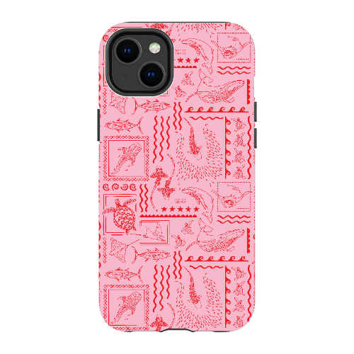 iPhone Tough Phone Case - Busy Print Pinks