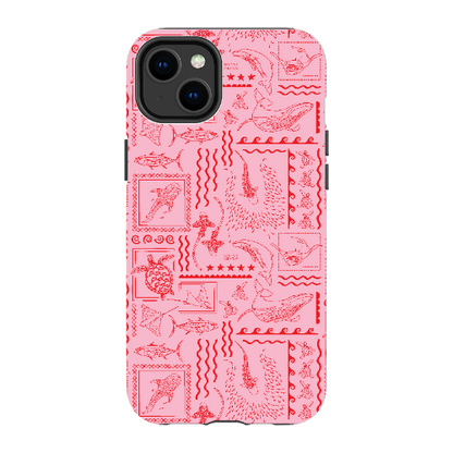 iPhone Tough Phone Case - Busy Print Pinks