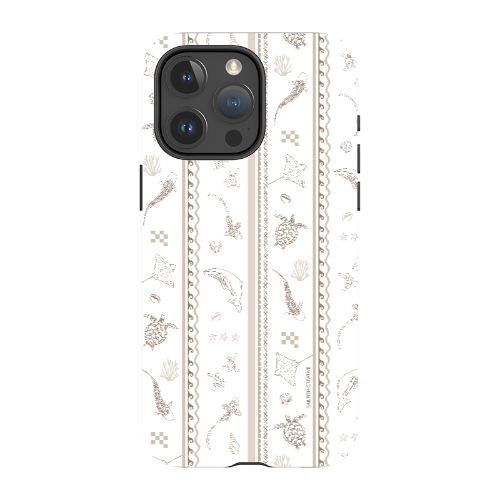 iPhone MagSafe Tough Phone Case - Candy Stripes Beige