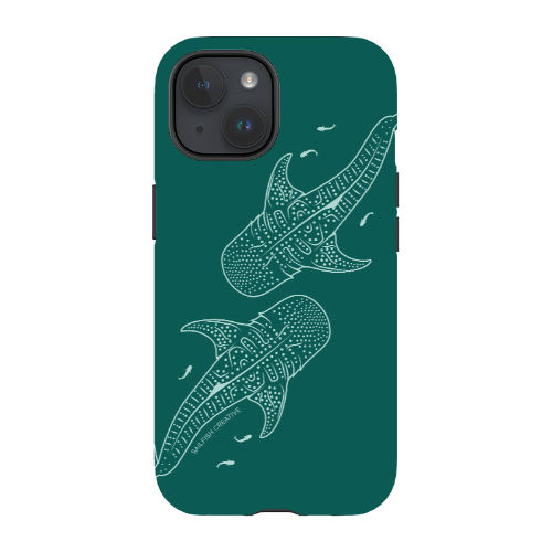 iPhone Tough Case - Whale Sharks Outline Emerald