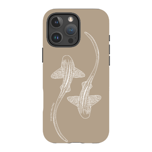 iPhone Tough Phone Case - Leopard Sharks Outline Natural - Sailfish Creative