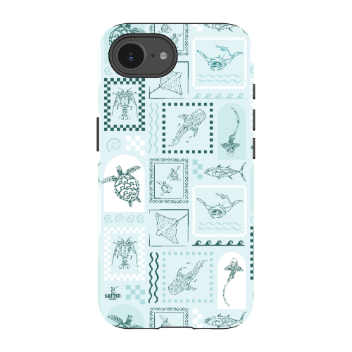 iPhone Tough Phone Case - Arches Print Teal