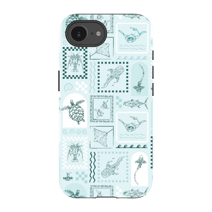 iPhone Tough Phone Case - Arches Print Teal