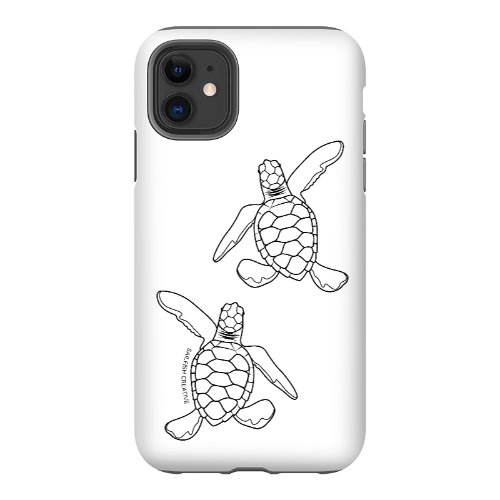 iPhone Tough Phone Case - Turtle Hatchlings Outline - Sailfish Creative