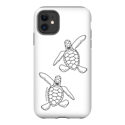 iPhone Tough Phone Case - Turtle Hatchlings Outline - Sailfish Creative