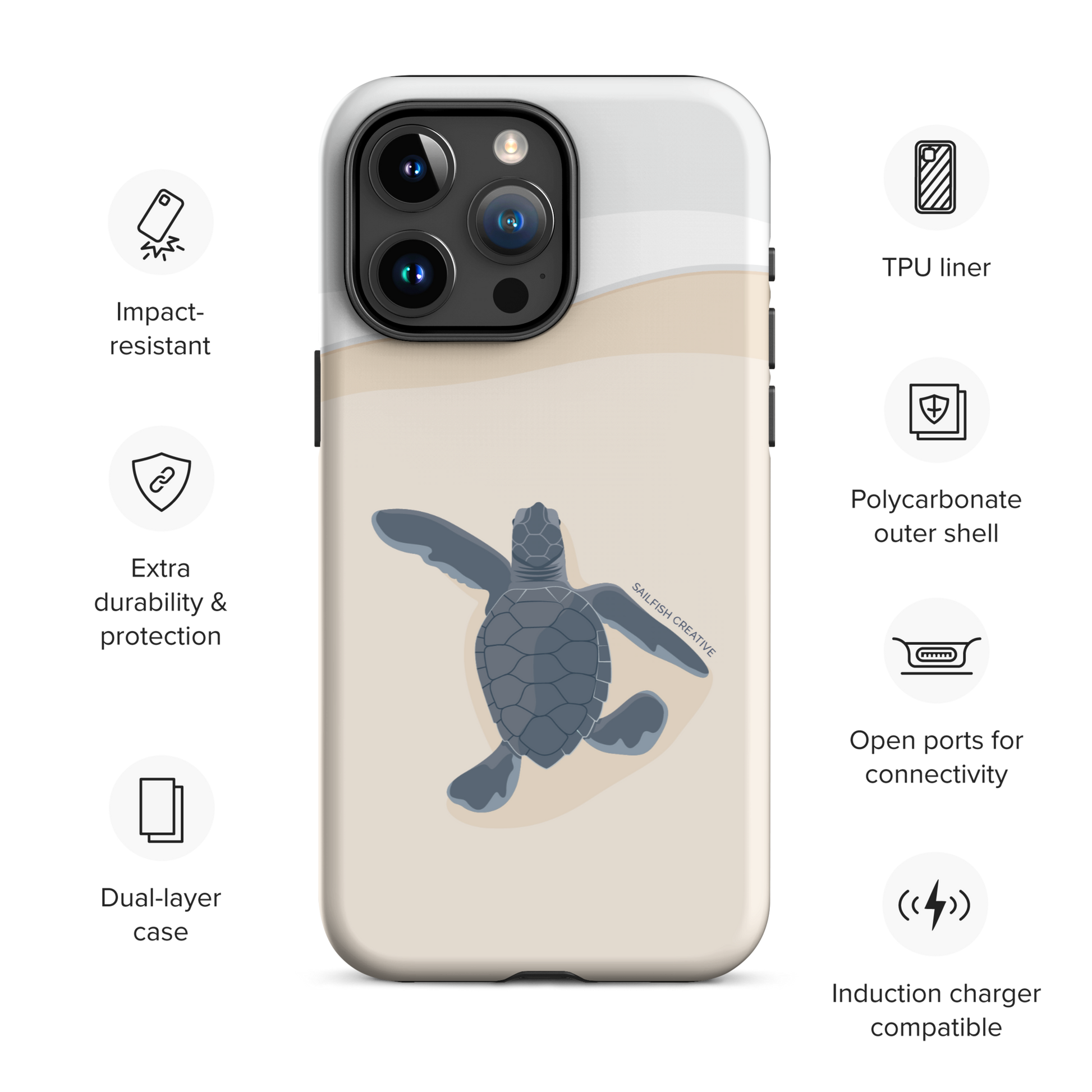 iPhone Tough Phone Case - Baby Turtle Hatchling - Sailfish Creative