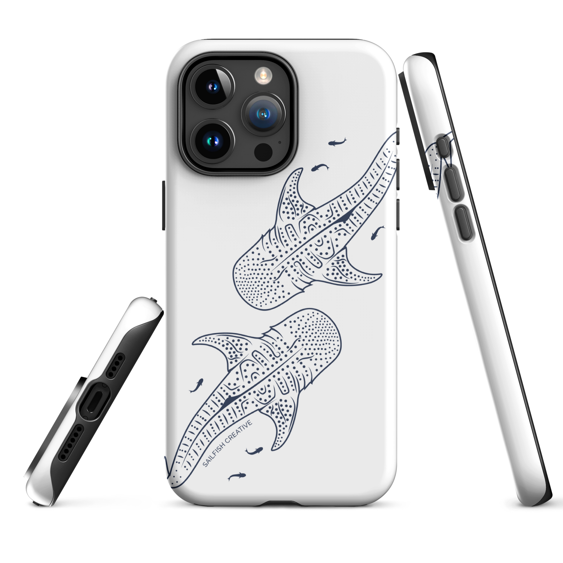 iPhone Tough Phone Case - Whale Sharks Outline - Sailfish Creative