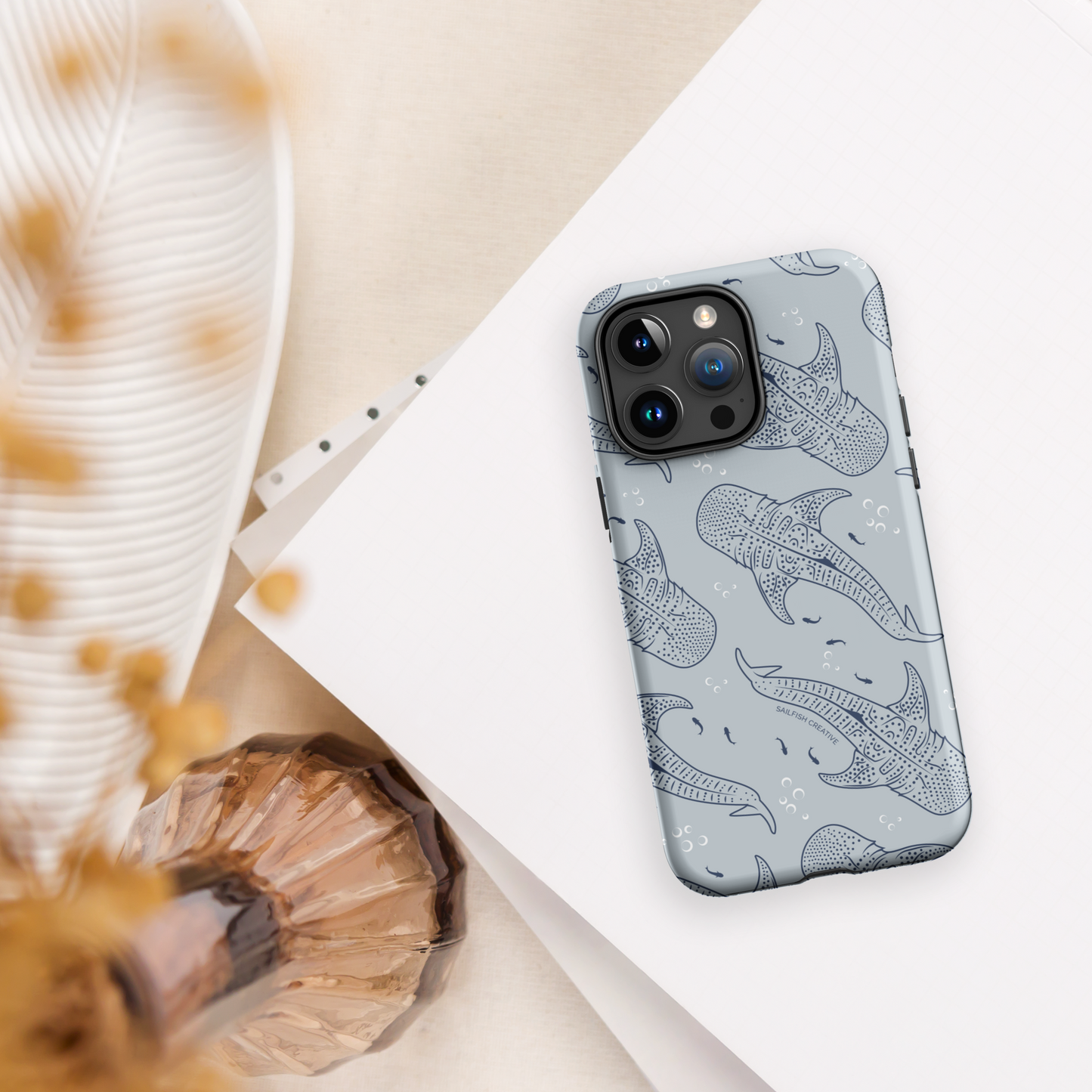 iPhone Tough Phone Case - Whale Sharks Pattern - Sailfish Creative