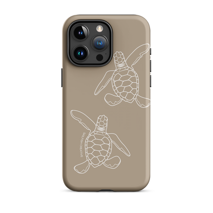 iPhone Tough Phone Case - Turtle Hatchlings Outline Natural - Sailfish Creative