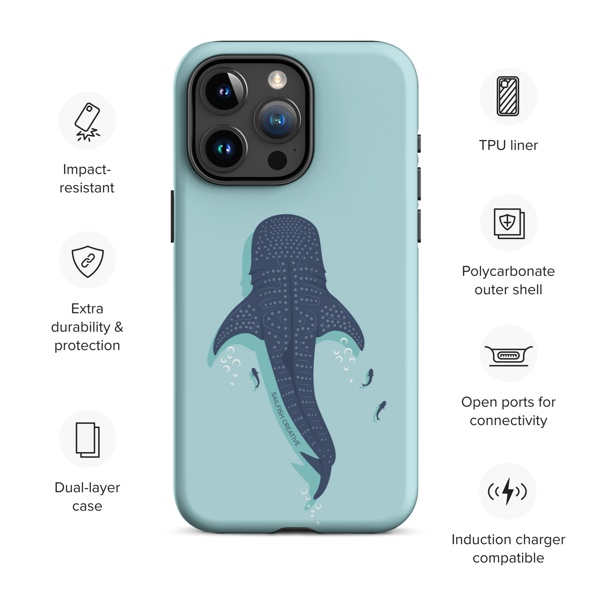 iPhone Tough Phone Case - Whale Shark - Sailfish Creative