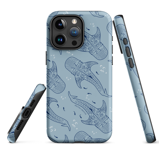 iPhone Tough Phone Case - Whale Sharks Pattern Bluer - Sailfish Creative