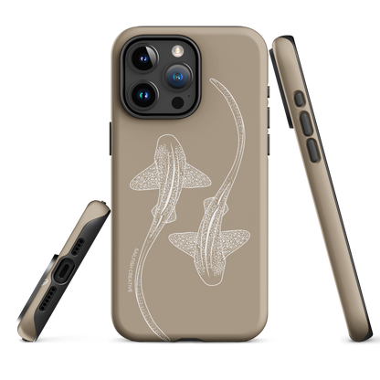 iPhone Tough Phone Case - Leopard Sharks Outline Natural - Sailfish Creative