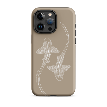 iPhone Tough Phone Case - Leopard Sharks Outline Natural - Sailfish Creative