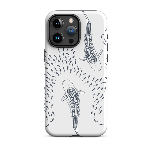 iPhone Phone Case with tiger shark outline design in black and white