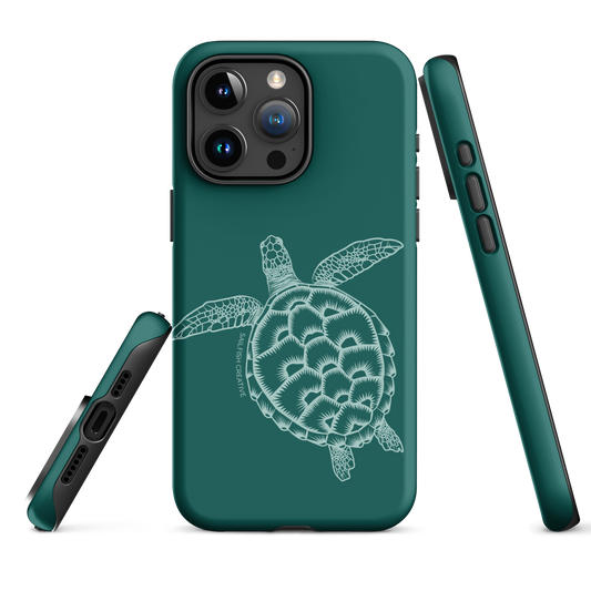iPhone Tough Case - Turtle Outline Emerald